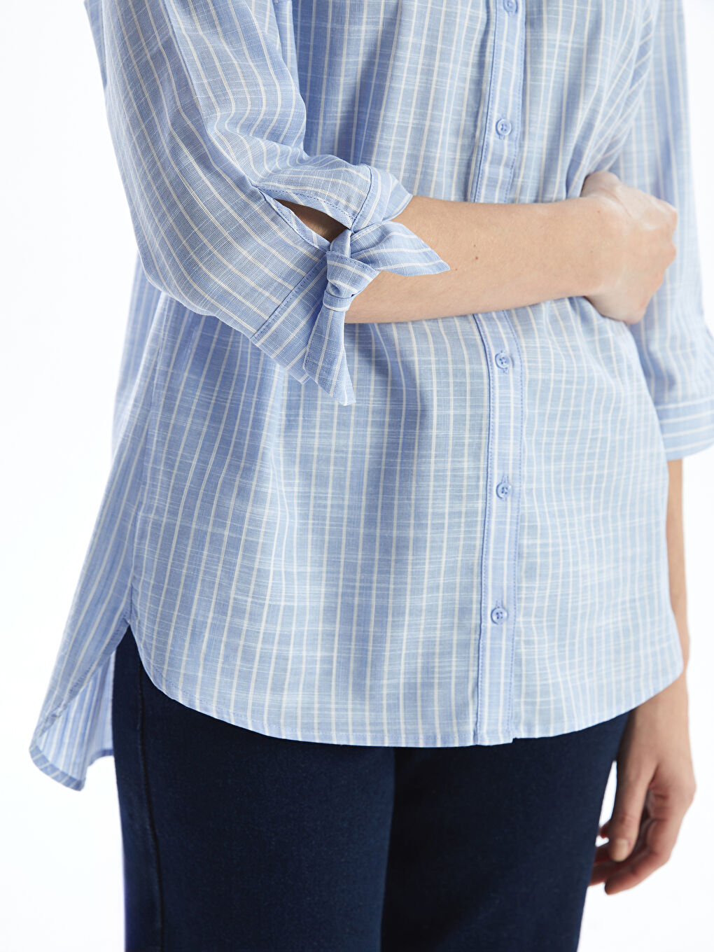 Striped Poplin Women's Shirt -S57163Z8-LEN