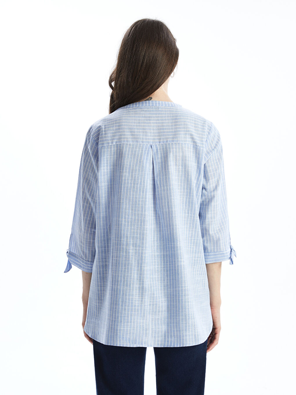 Striped Poplin Women's Shirt -S57163Z8-LEN
