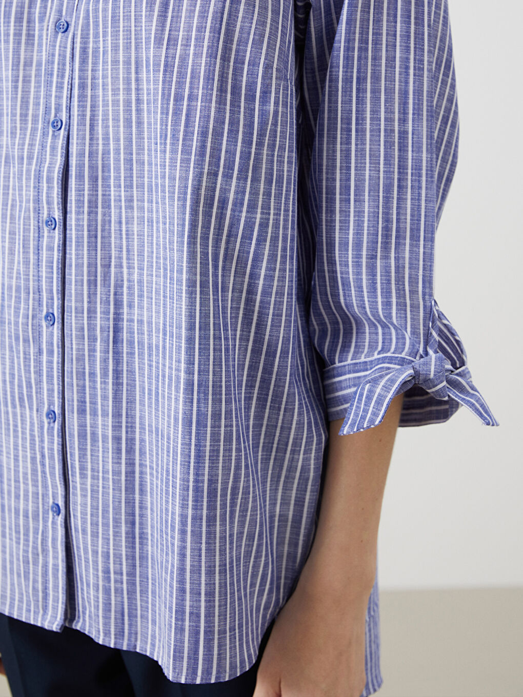 Striped Poplin Women's Shirt -S57163Z8-LGS