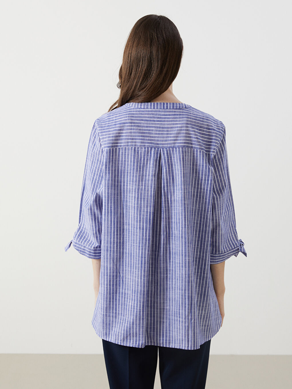 Striped Poplin Women's Shirt -S57163Z8-LGS