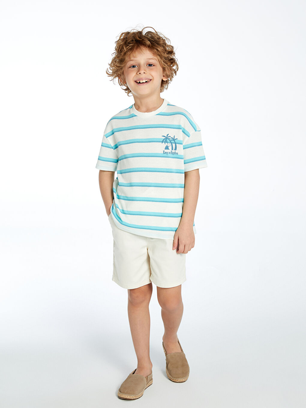 Crew Neck Striped Boys' T-Shirt -S57164Z1-LFC