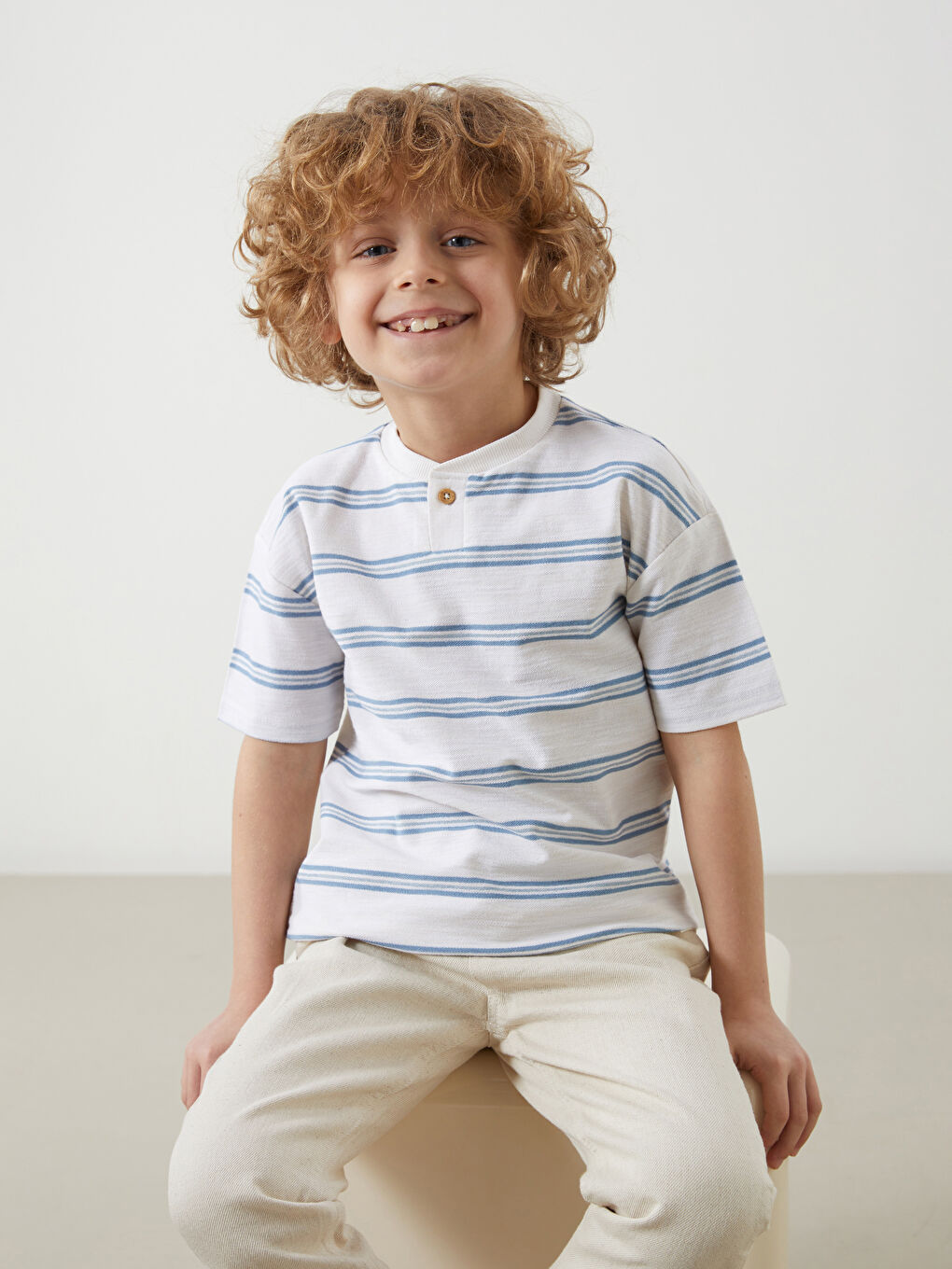 Crew Neck Striped Boys' T-Shirt -S57164Z1-LFC