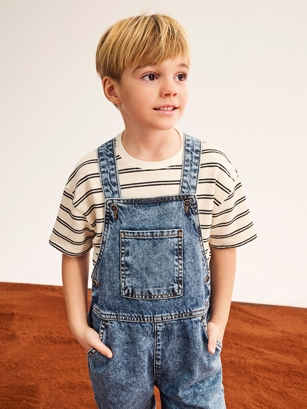 Crew Neck Striped Boys' T-Shirt -S57172Z1-LGS