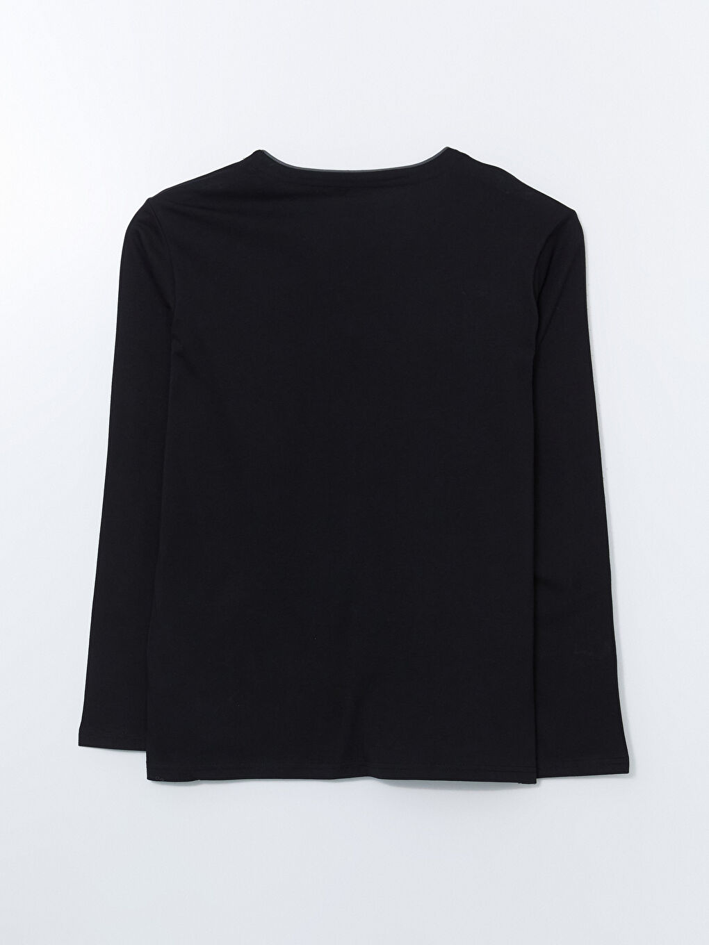 Siyah V Yaka Uzun Kollu Erkek Pijama Üst-1