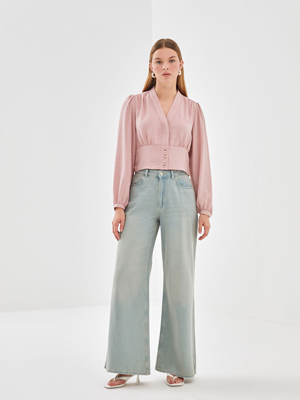 LCW Vision Bluza za Žene sa V-izrezom, Jednostavna -S57182Z8-JLY