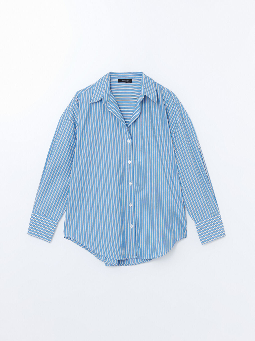 LCW Vision Striped Oversize Poplin Women's Shirt -S57184Z8-LEN