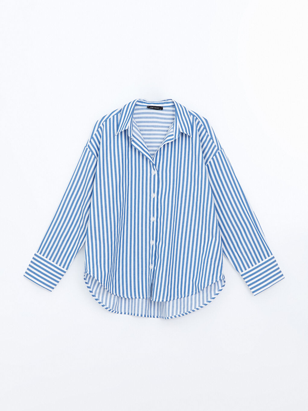 Striped Oversize Poplin Women's Shirt -S57189Z8-LEN