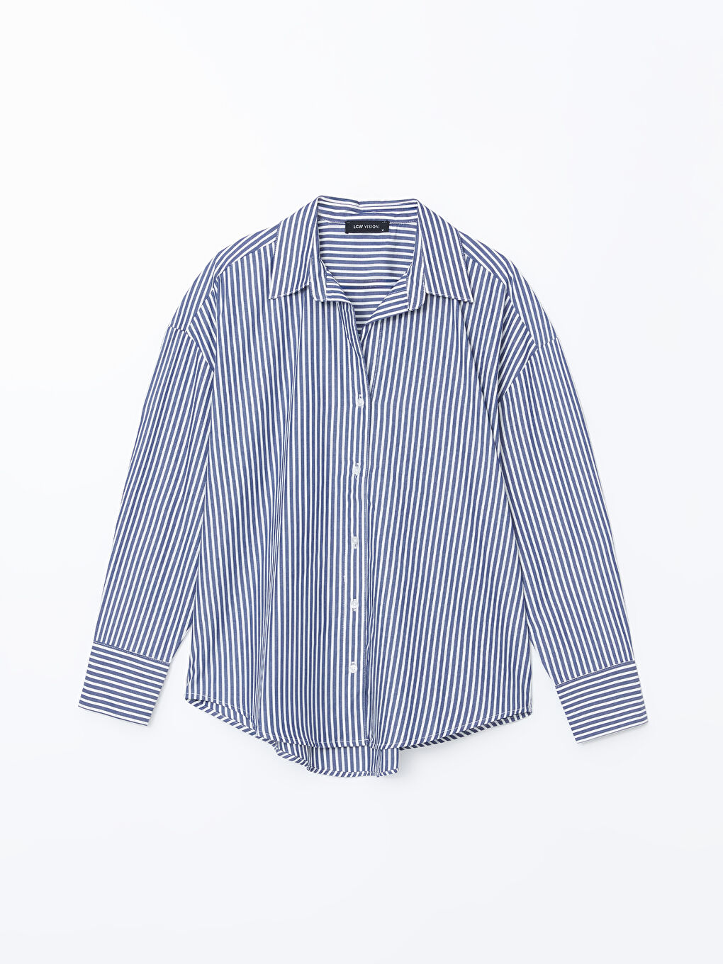 Striped Oversize Poplin Women's Shirt -S57189Z8-LGS