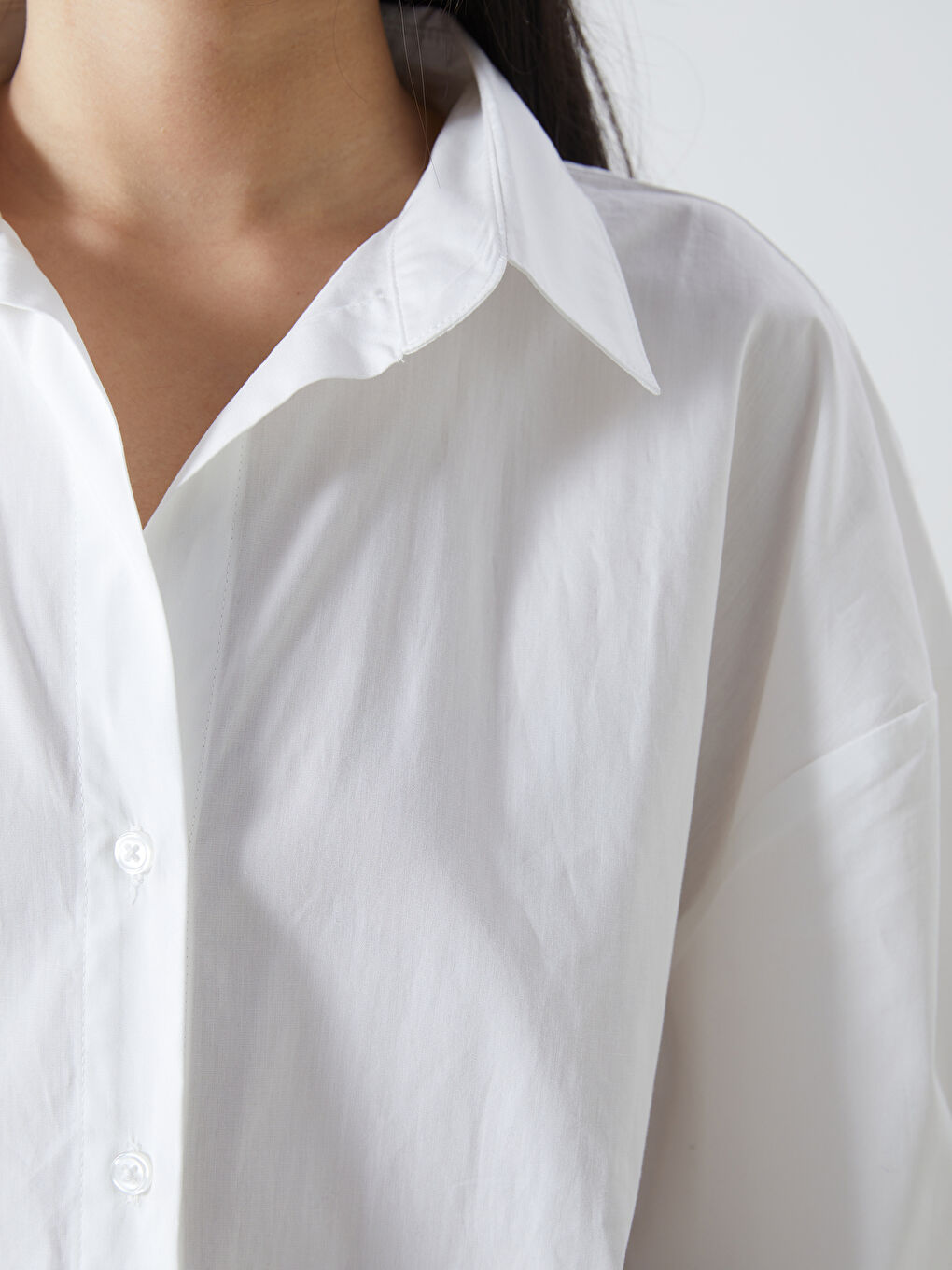 Oversize Poplin Women's Shirt -S57192Z8-R9J