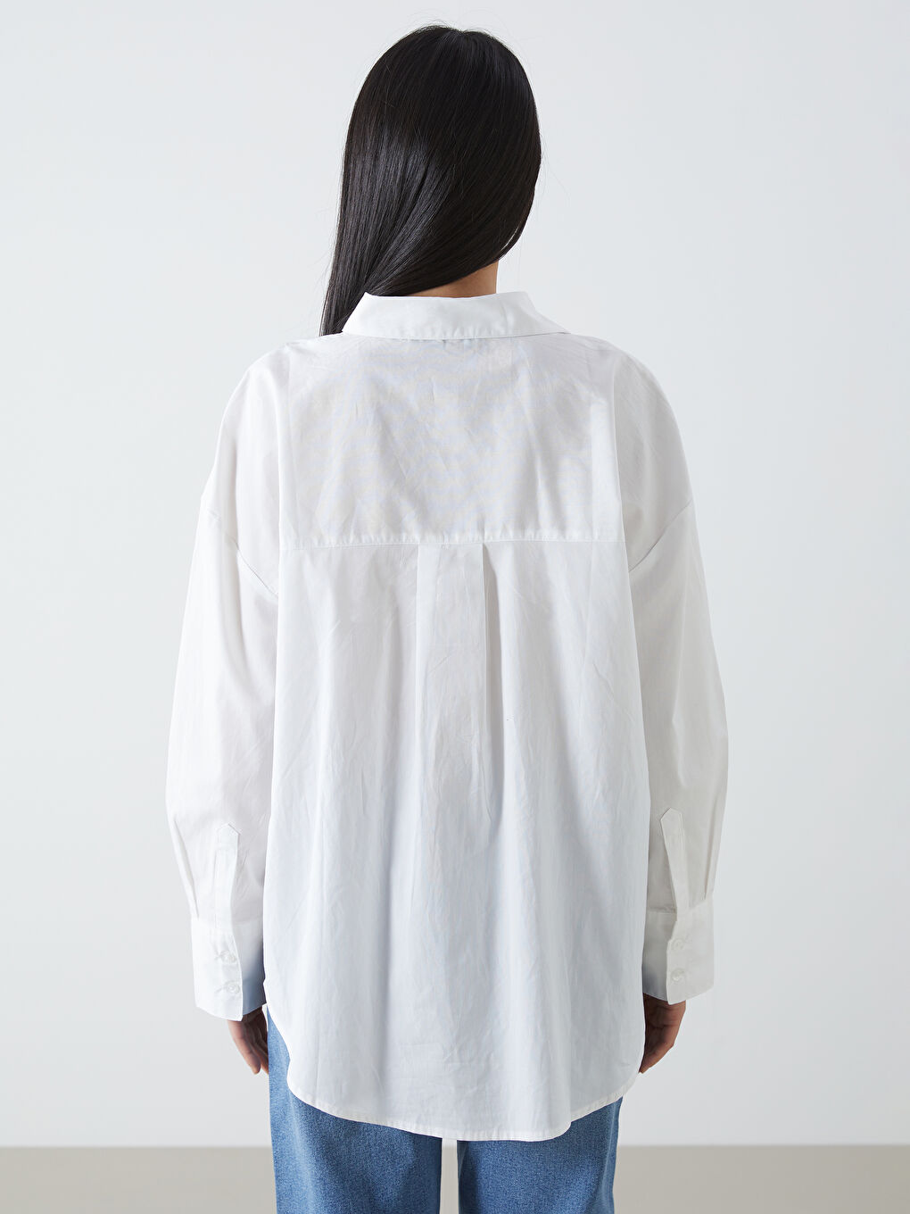 Oversize Poplin Women's Shirt -S57192Z8-R9J