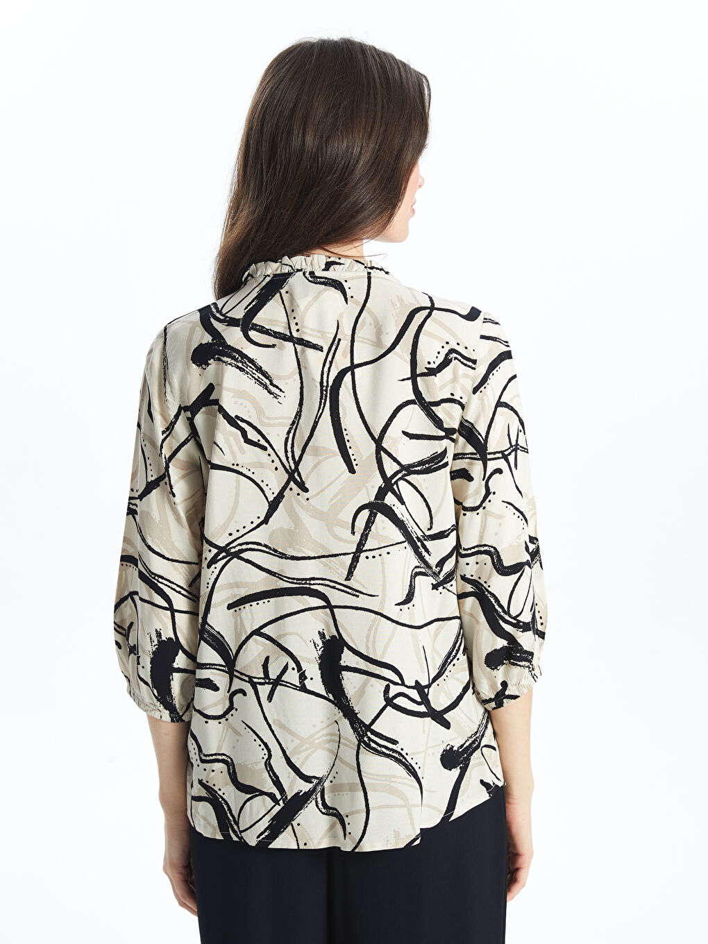Notch Neck Patterned Women's Blouse -S57200Z8-LQB