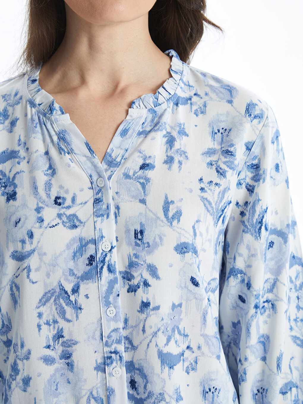 Notch Neck Patterned Women's Blouse -S57200Z8-LQQ