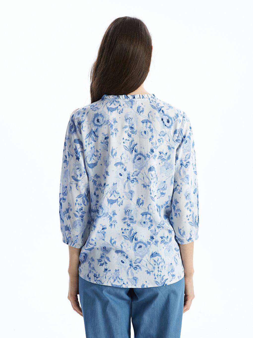 Notch Neck Patterned Women's Blouse -S57200Z8-LQQ