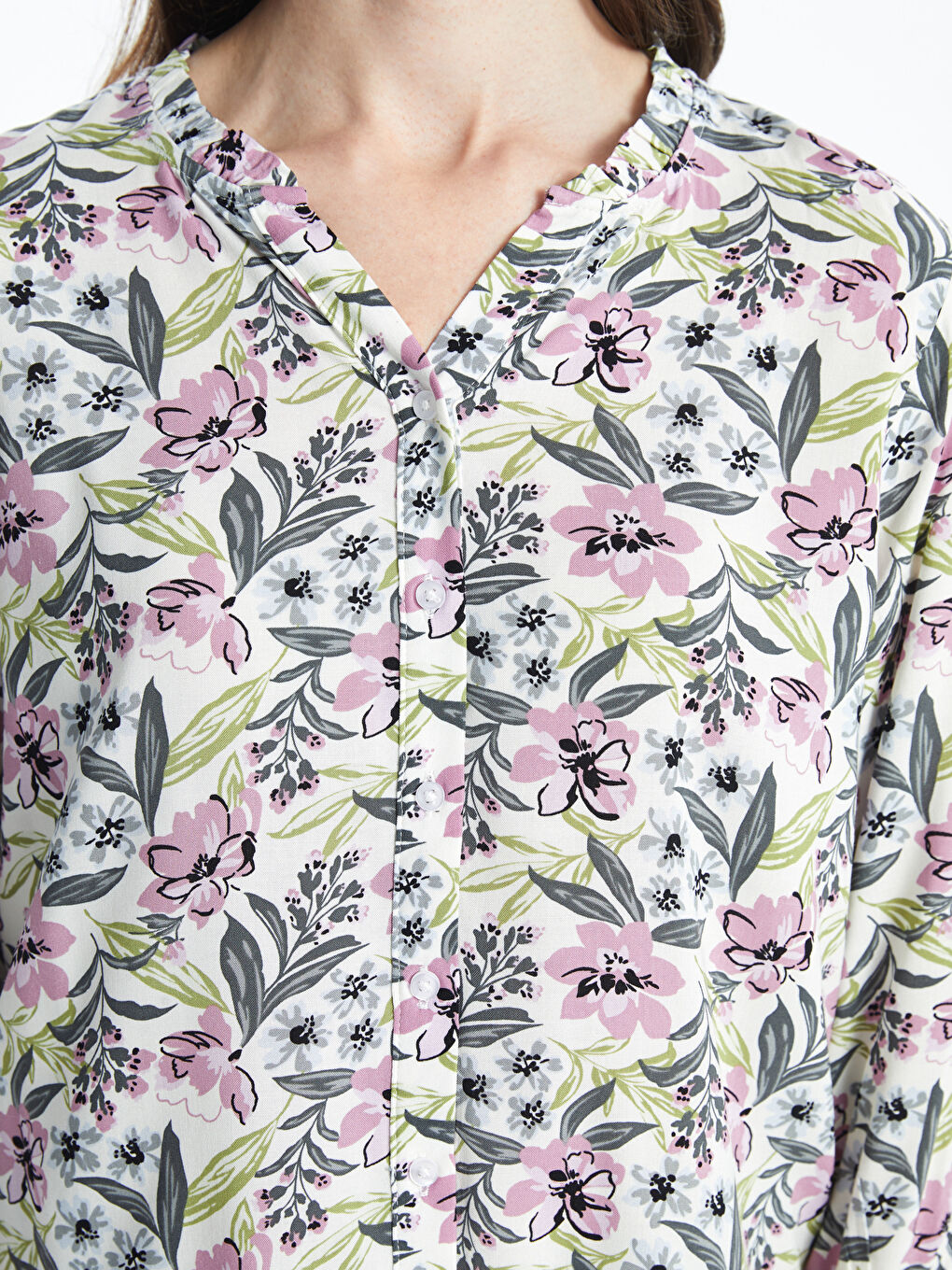 Notch Neck Patterned Women's Blouse -S57200Z8-LRA