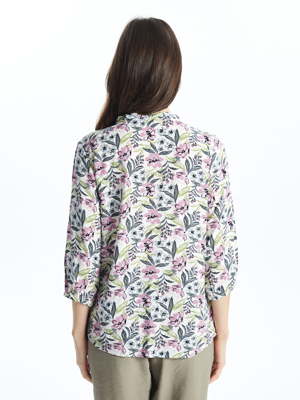 Notch Neck Patterned Women's Blouse -S57200Z8-LRA