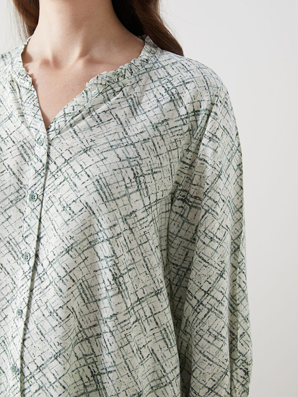 Notch Neck Patterned Women's Blouse -S57200Z8-LRF