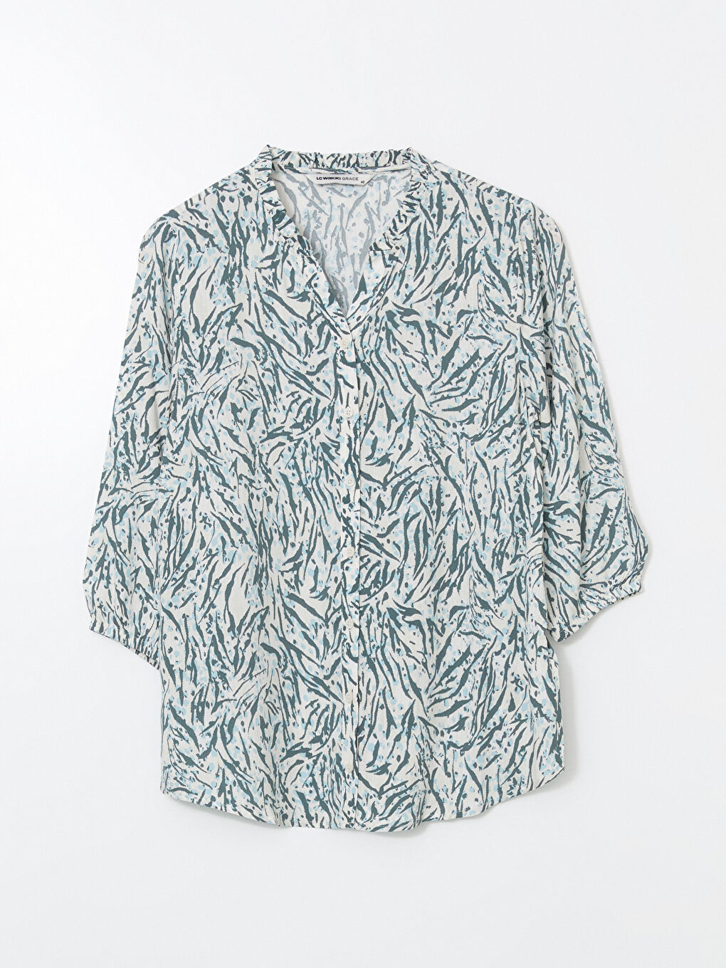 LCW Grace Kerbausschnitt Gemusterte Bluse -S57200Z8-LRK