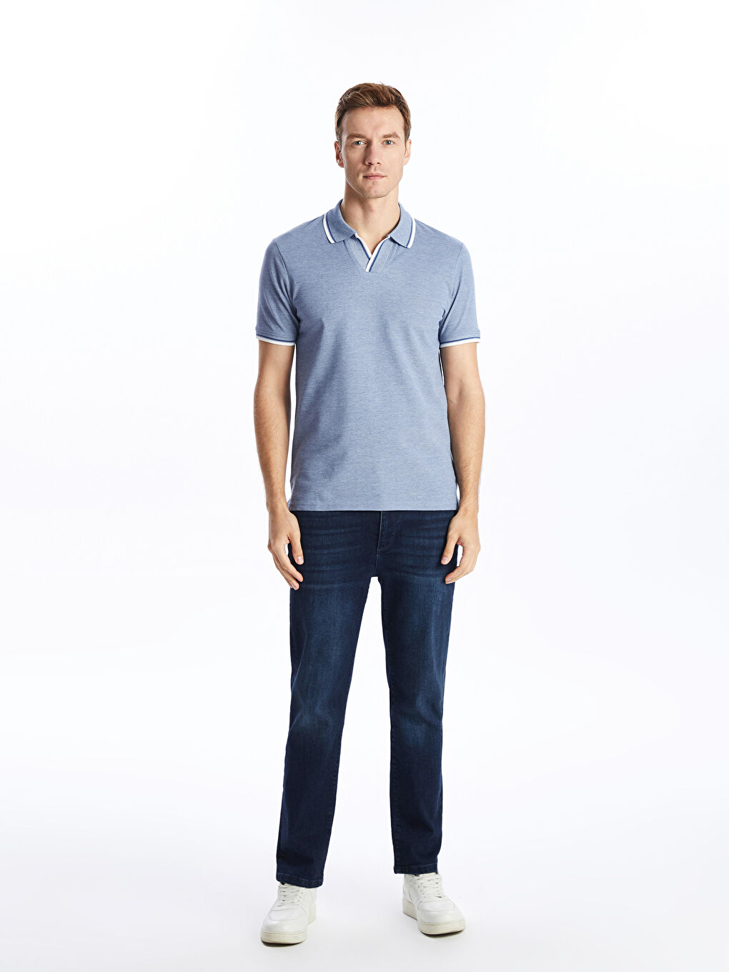Polo Neck Short Sleeve Pique Men's T-Shirt -S57201Z8-MHY