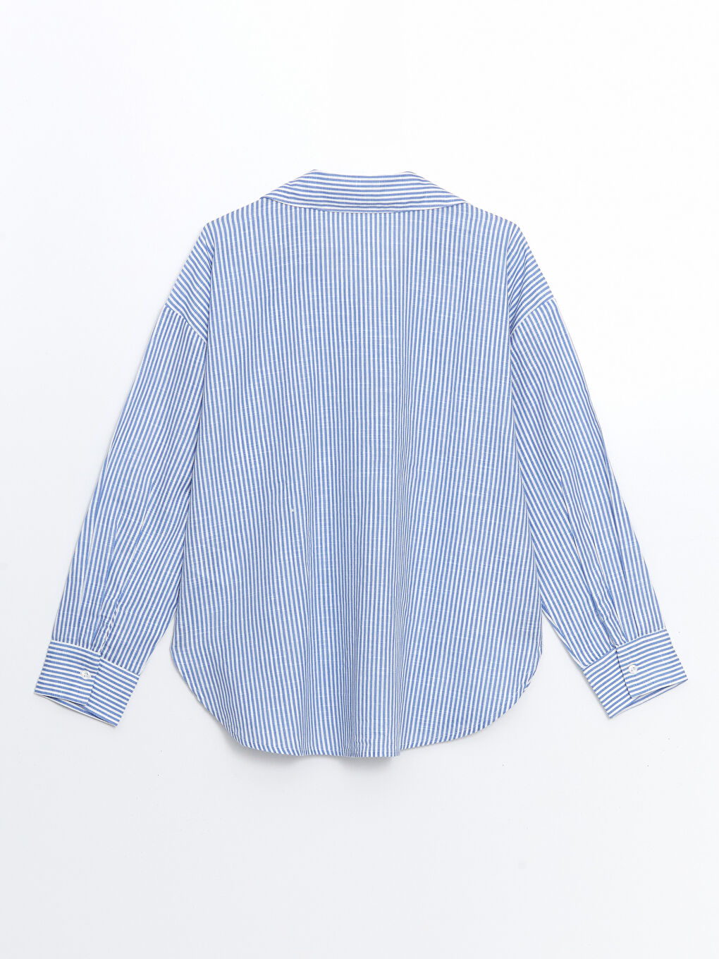 Striped Oversize Linen-Look Women's Shirt -S57207Z8-LEN