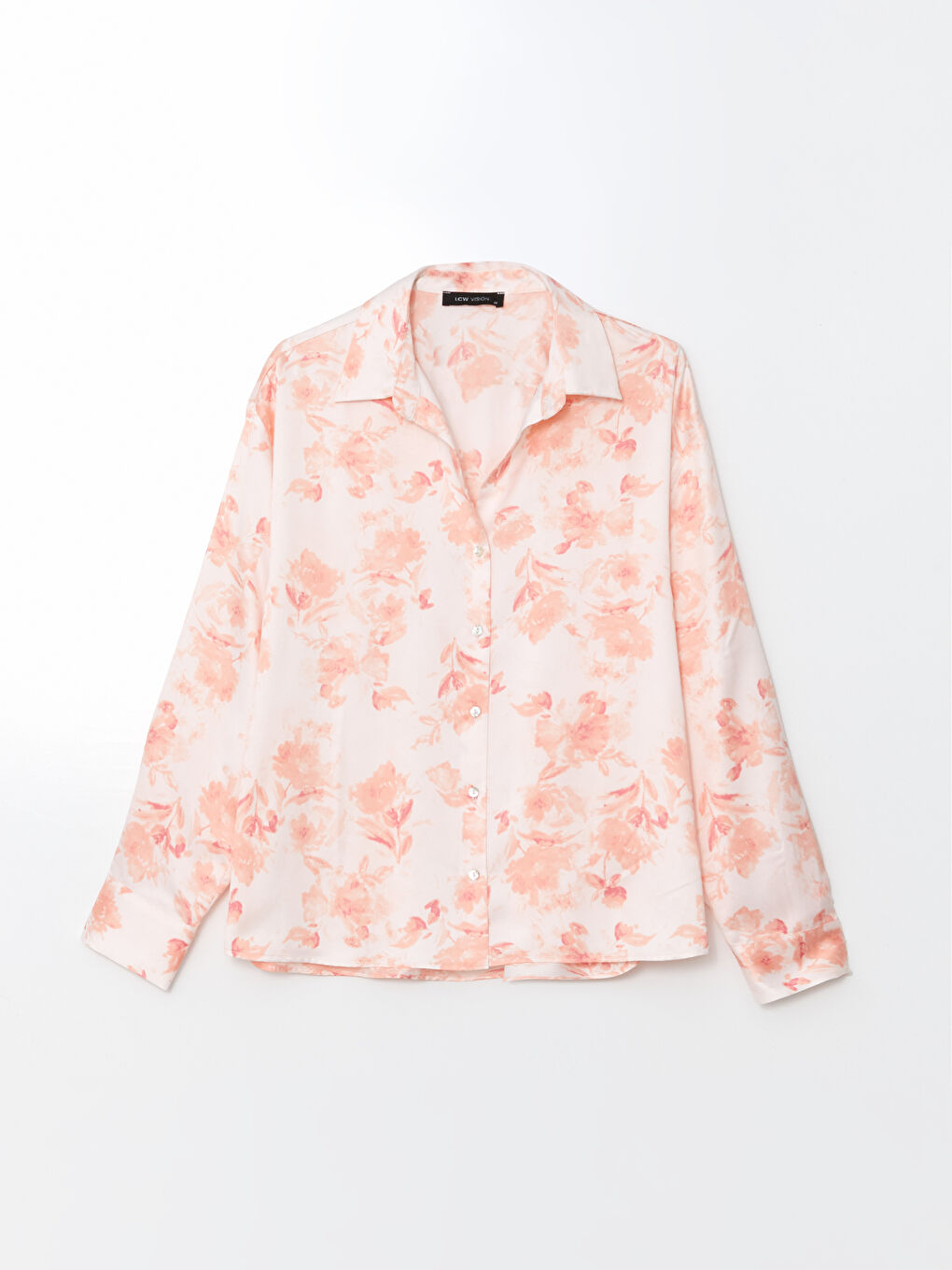 Loose Fit Women's Satin Shirt -S57209Z8-LT4