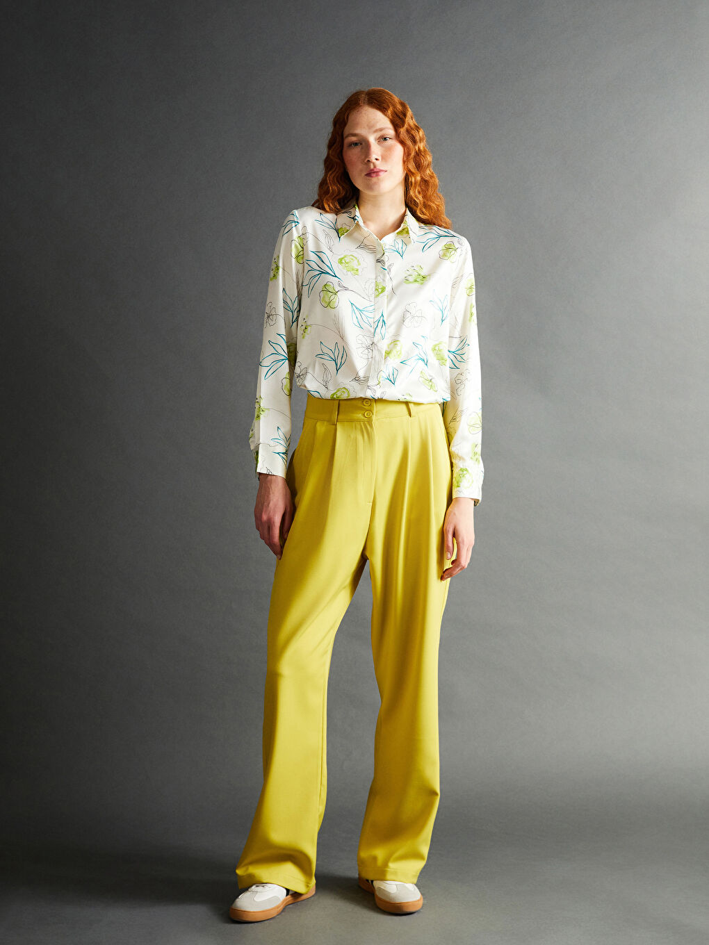 Loose Fit Women's Satin Shirt -S57210Z8-LRA