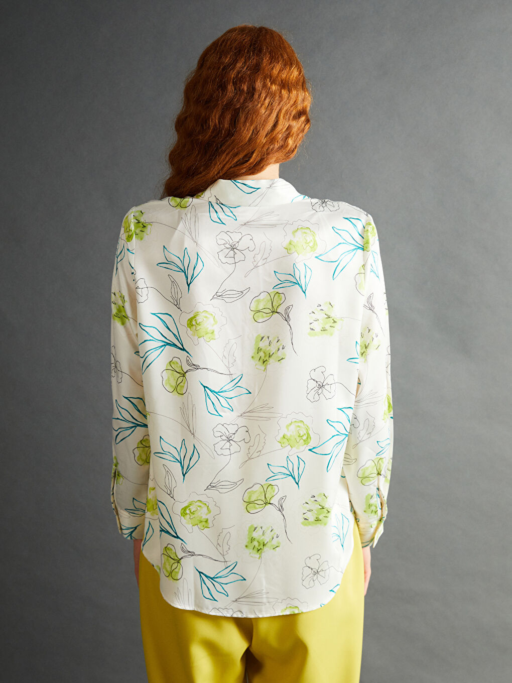 Loose Fit Women's Satin Shirt -S57210Z8-LRA