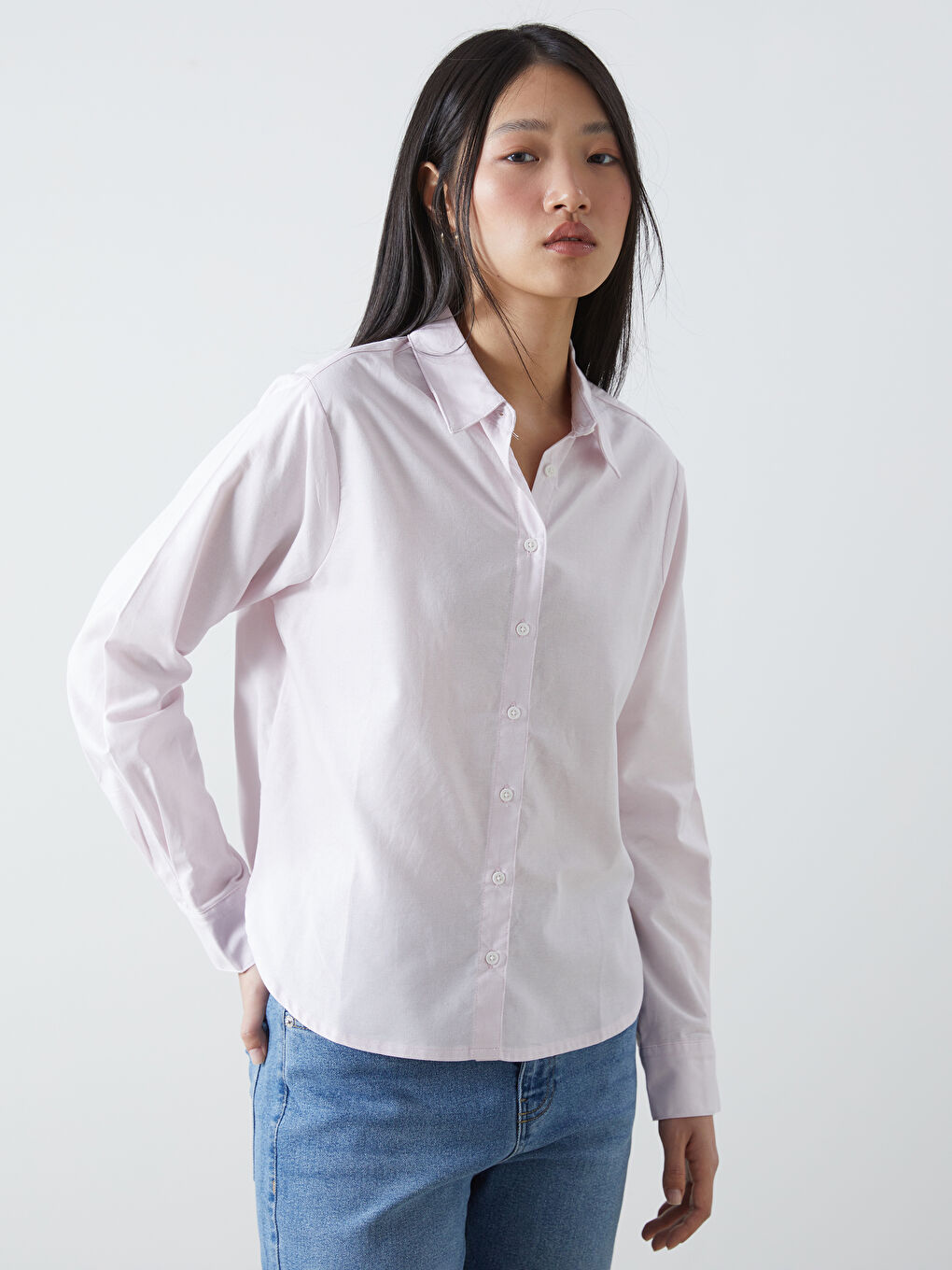 Regular Fit Oxford Women's Shirt -S57211Z8-JPW