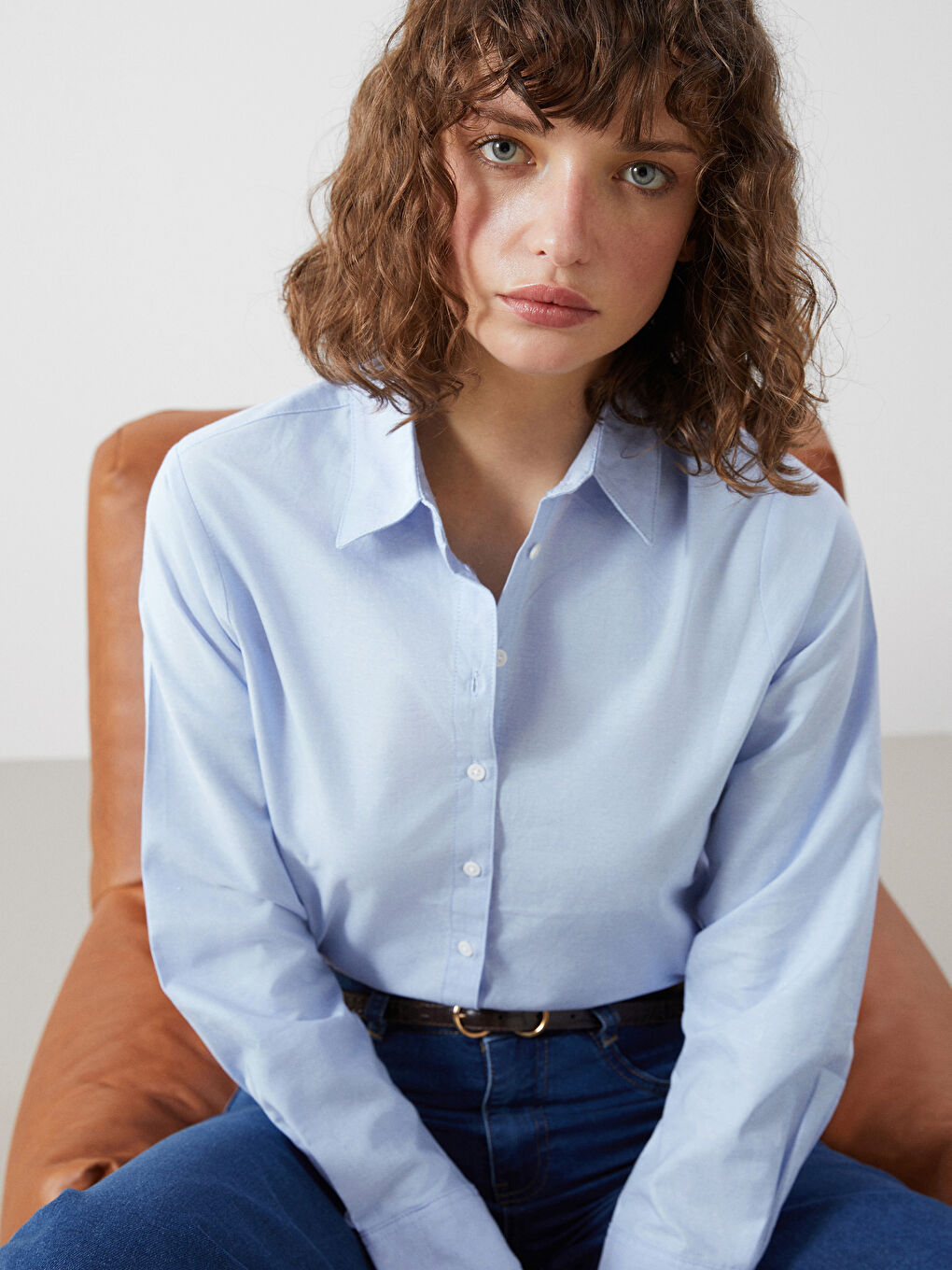Regular Fit Oxford Women's Shirt -S57211Z8-VE8