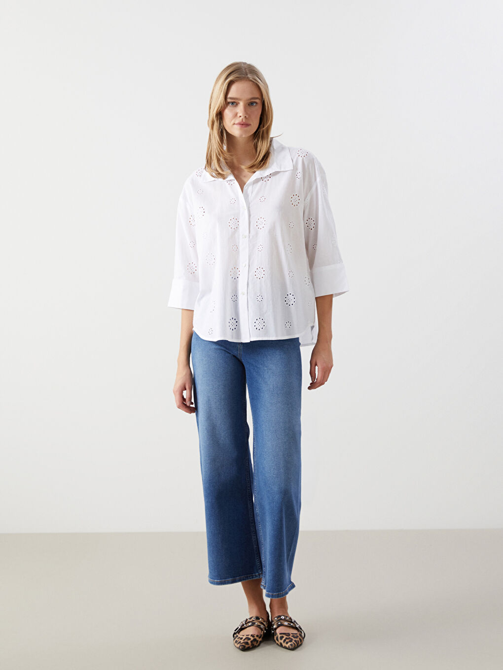 Openwork Oversize Women's Shirt-1