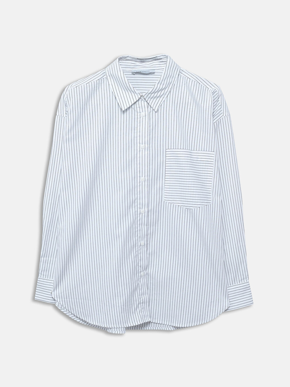 Striped Long Sleeve Oversize Women's Shirt -S57218Z8-LEG
