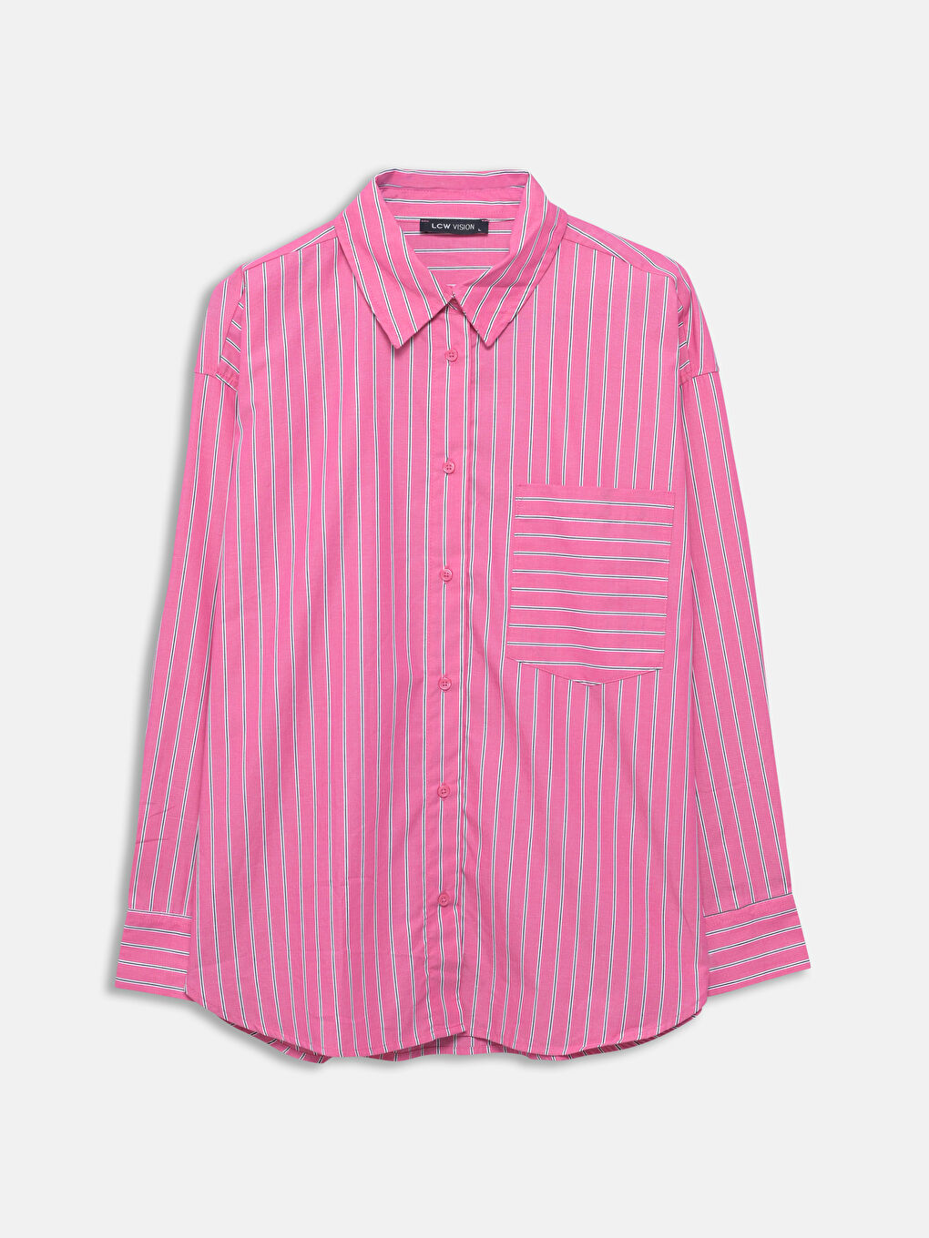 Striped Long Sleeve Oversize Women's Shirt -S57218Z8-LHK
