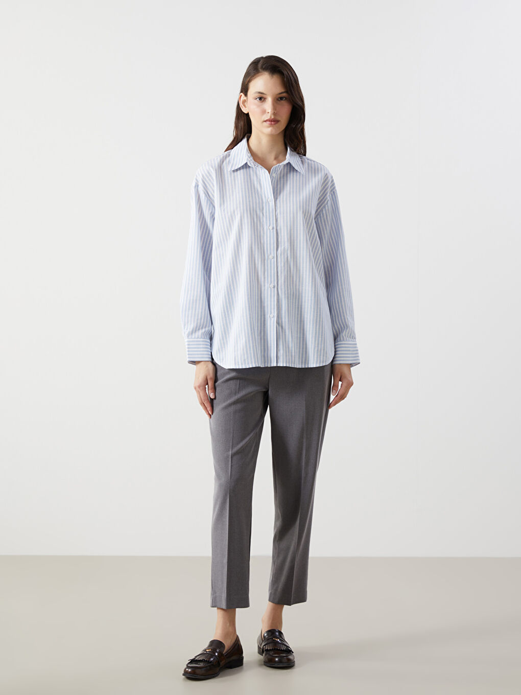Striped Women's Shirt -S57219Z8-LEN