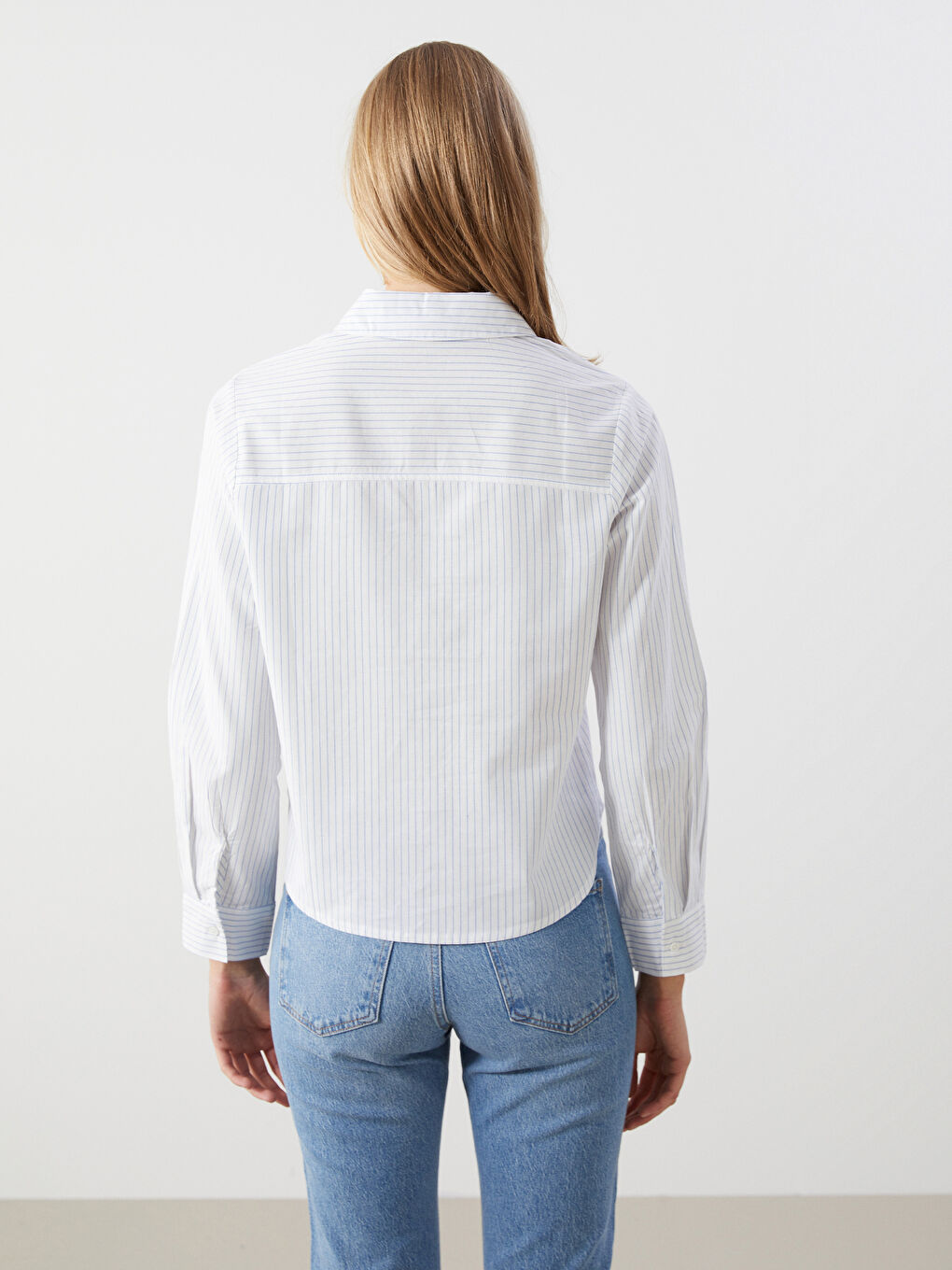 Regular Fit Oxford Women's Shirt -S57224Z8-LEN