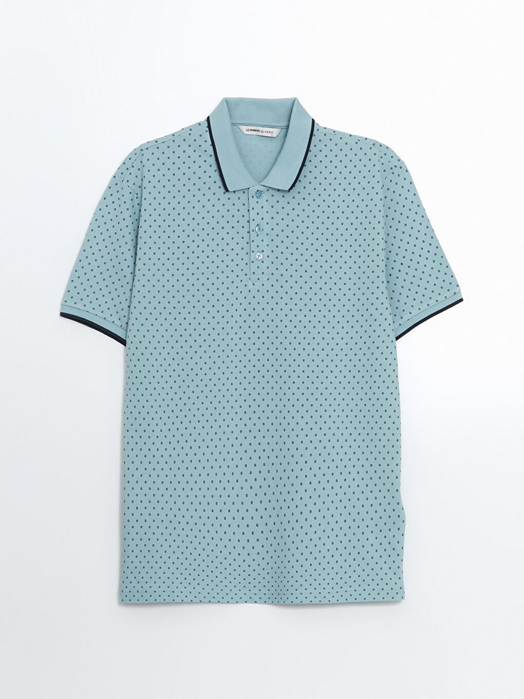 Polo Neck Short Sleeve Patterned Pike Men's T-shirt -S57226Z8-YSV