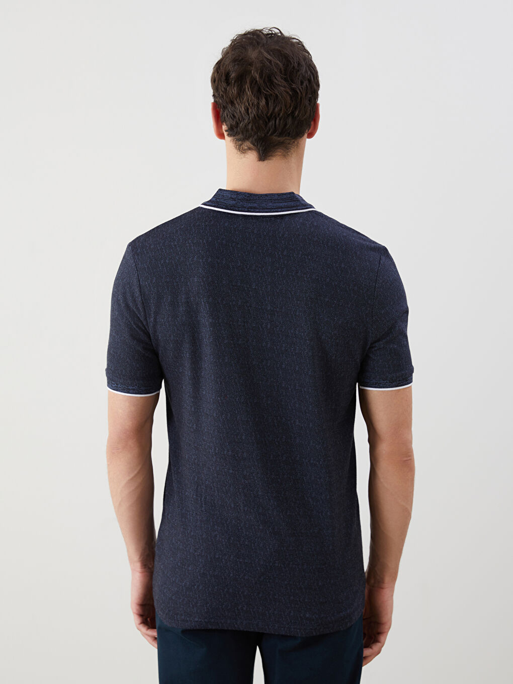 Polo Neck Plain Piped Men's T-Shirt -S57227Z8-MLC