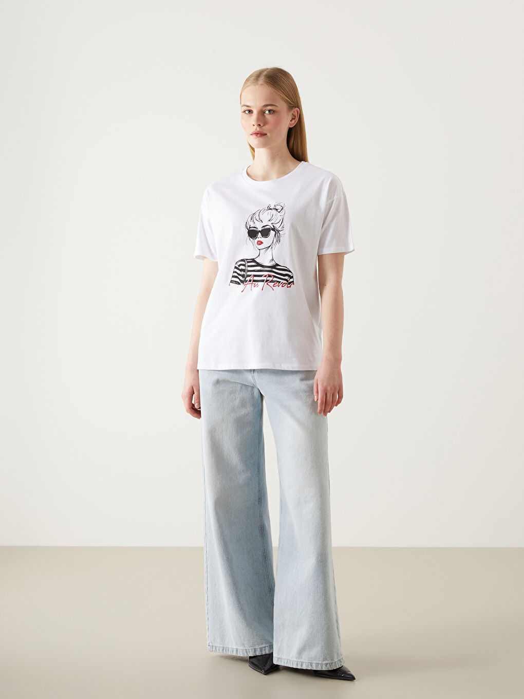 Crew Neck Printed Women's T-Shirt-1