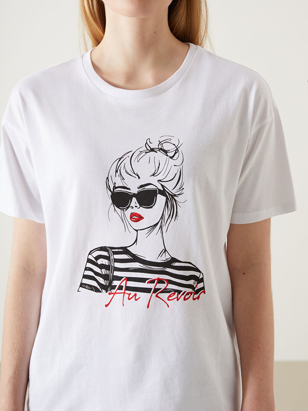 Crew Neck Printed Women's T-Shirt-2