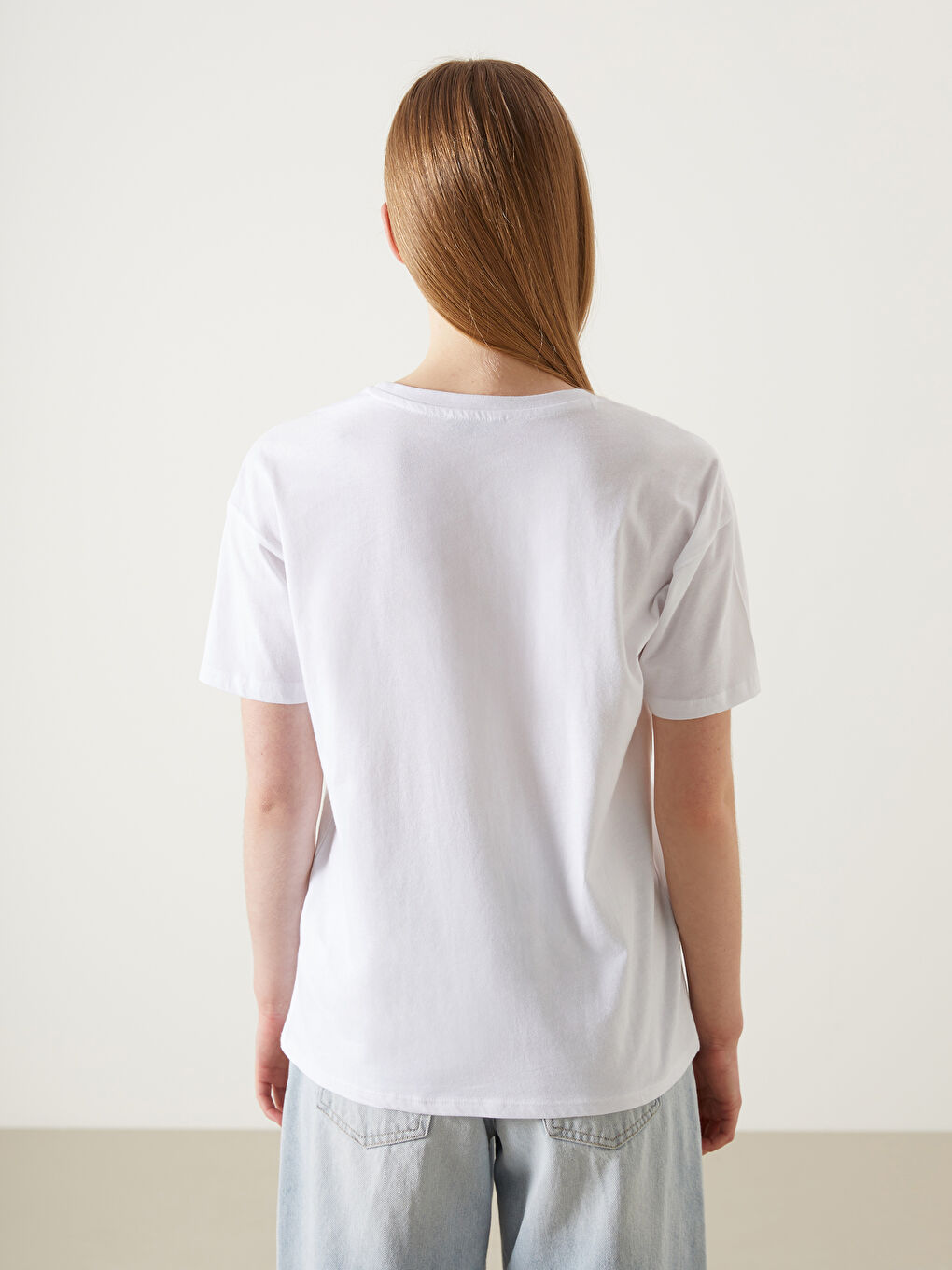 Crew Neck Printed Women's T-Shirt-3