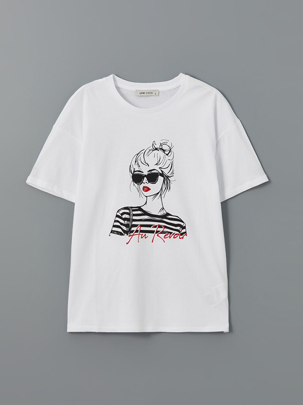 Crew Neck Printed Women's T-Shirt-4
