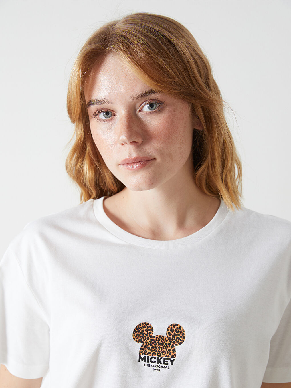 Crew Neck Mickey Mouse Printed Women's T-Shirt -S57241Z8-R9J