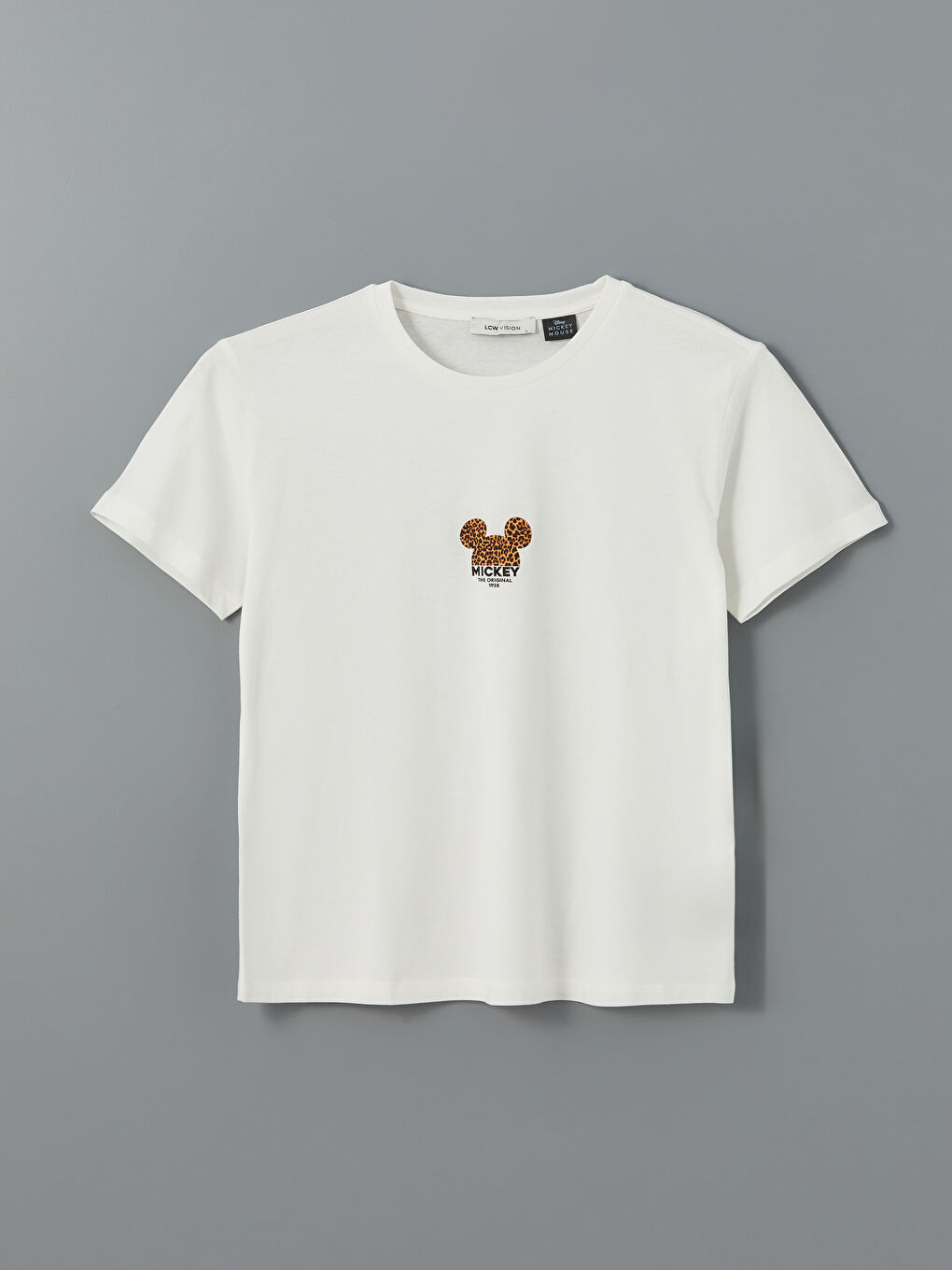 Crew Neck Mickey Mouse Printed Women's T-Shirt -S57241Z8-R9J