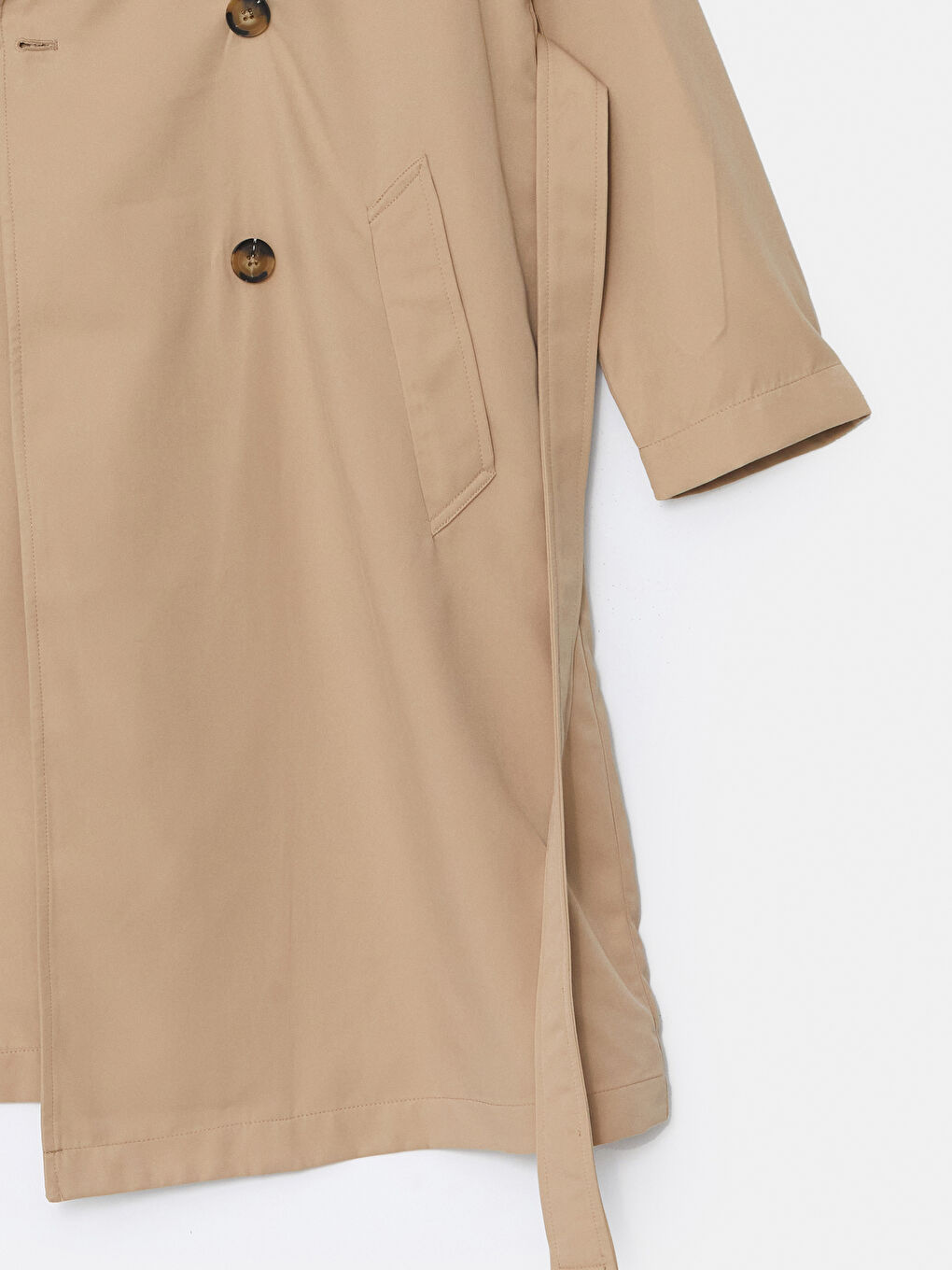 Women's Jacket Collar Plain Trench Coat -S57248Z8-KNF