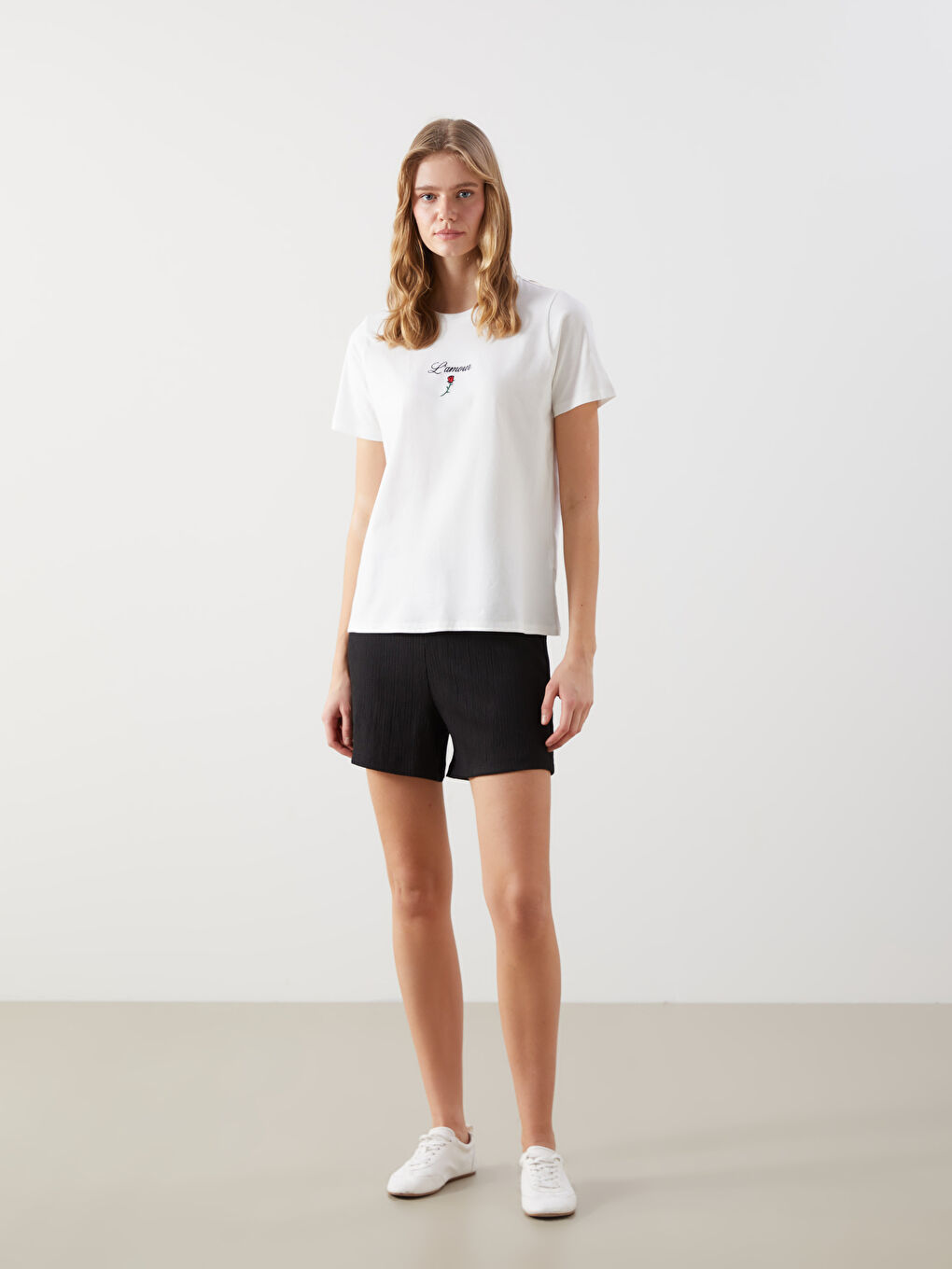 LCW Vision Crew Neck Printed Jersey Women's T-Shirt -S57249Z8-R9J