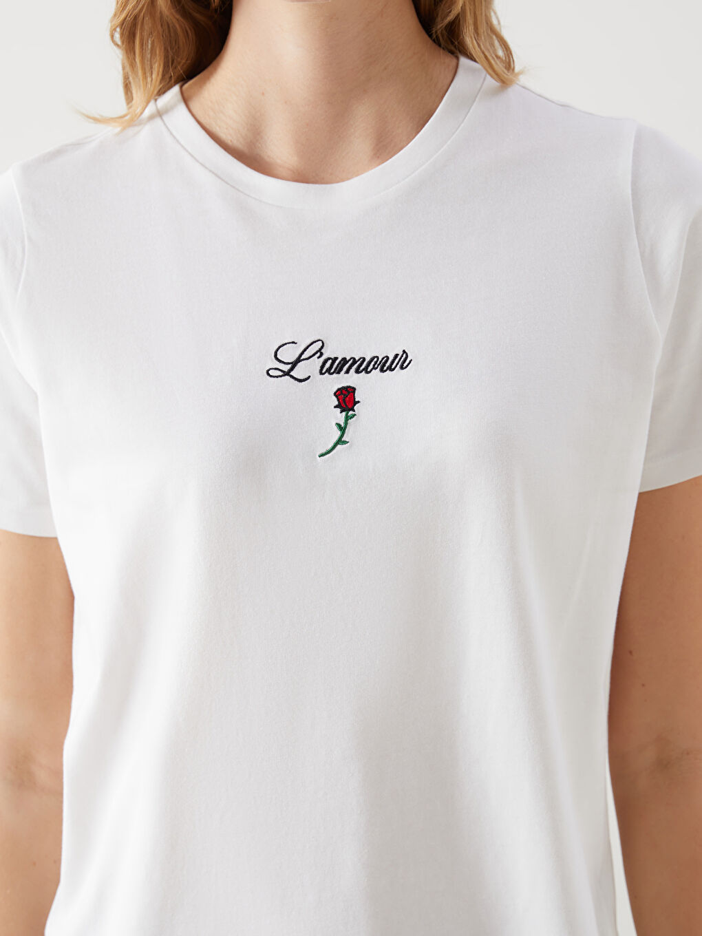 LCW Vision Crew Neck Printed Jersey Women's T-Shirt -S57249Z8-R9J