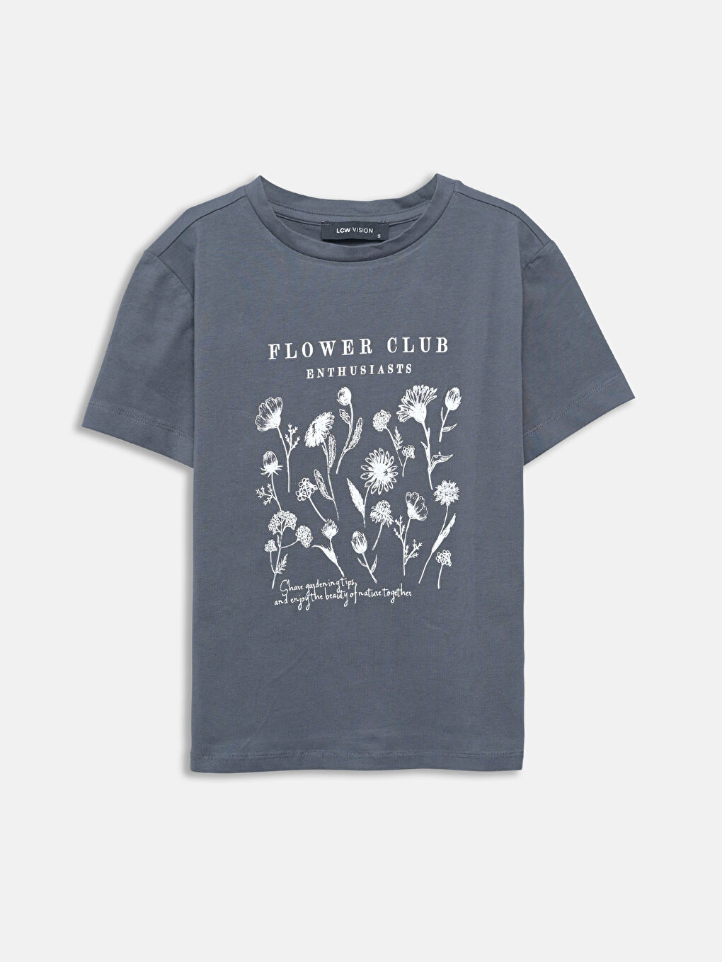LCW Vision Crew Neck Printed Women's T-Shirt -S57251Z8-HGL
