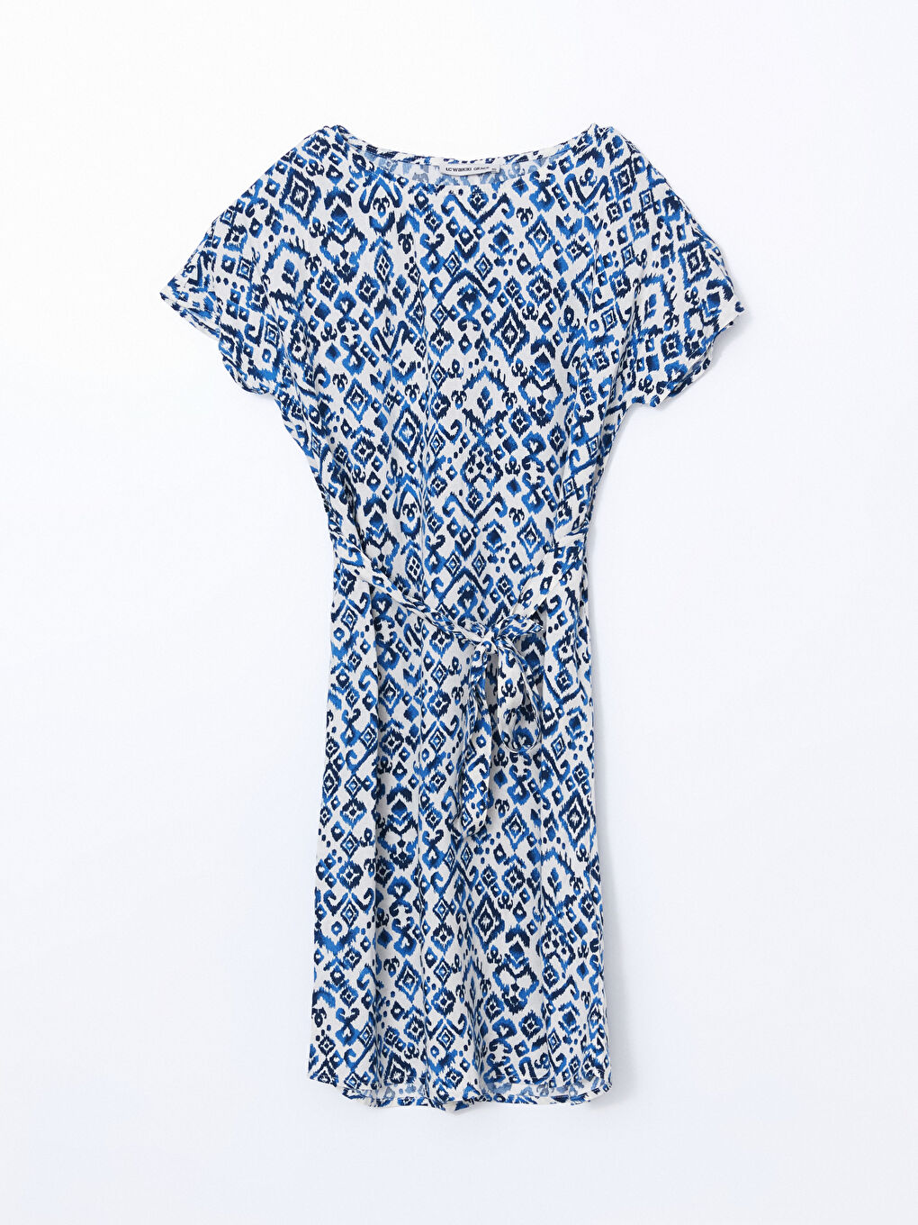 Crew Neck Patterned Women's Mini Dress -S57272Z8-LRA