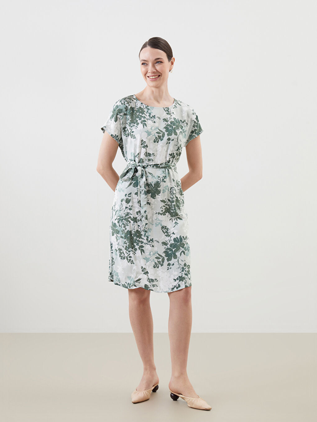 Crew Neck Floral Women's Mini Dress -S57272Z8-LRL