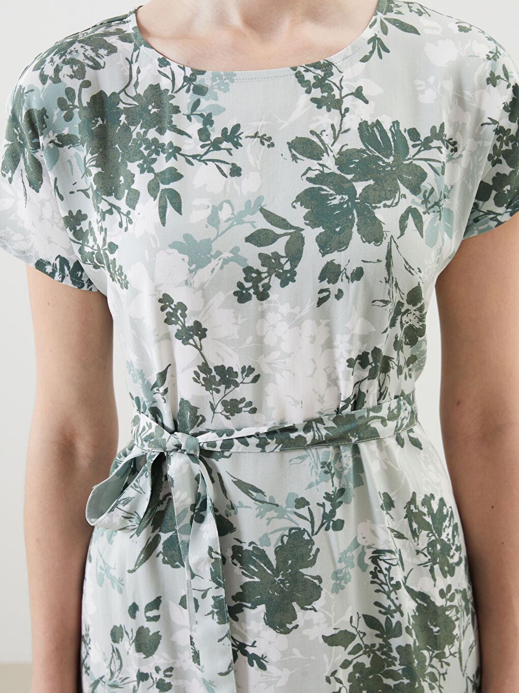 Crew Neck Floral Women's Mini Dress -S57272Z8-LRL