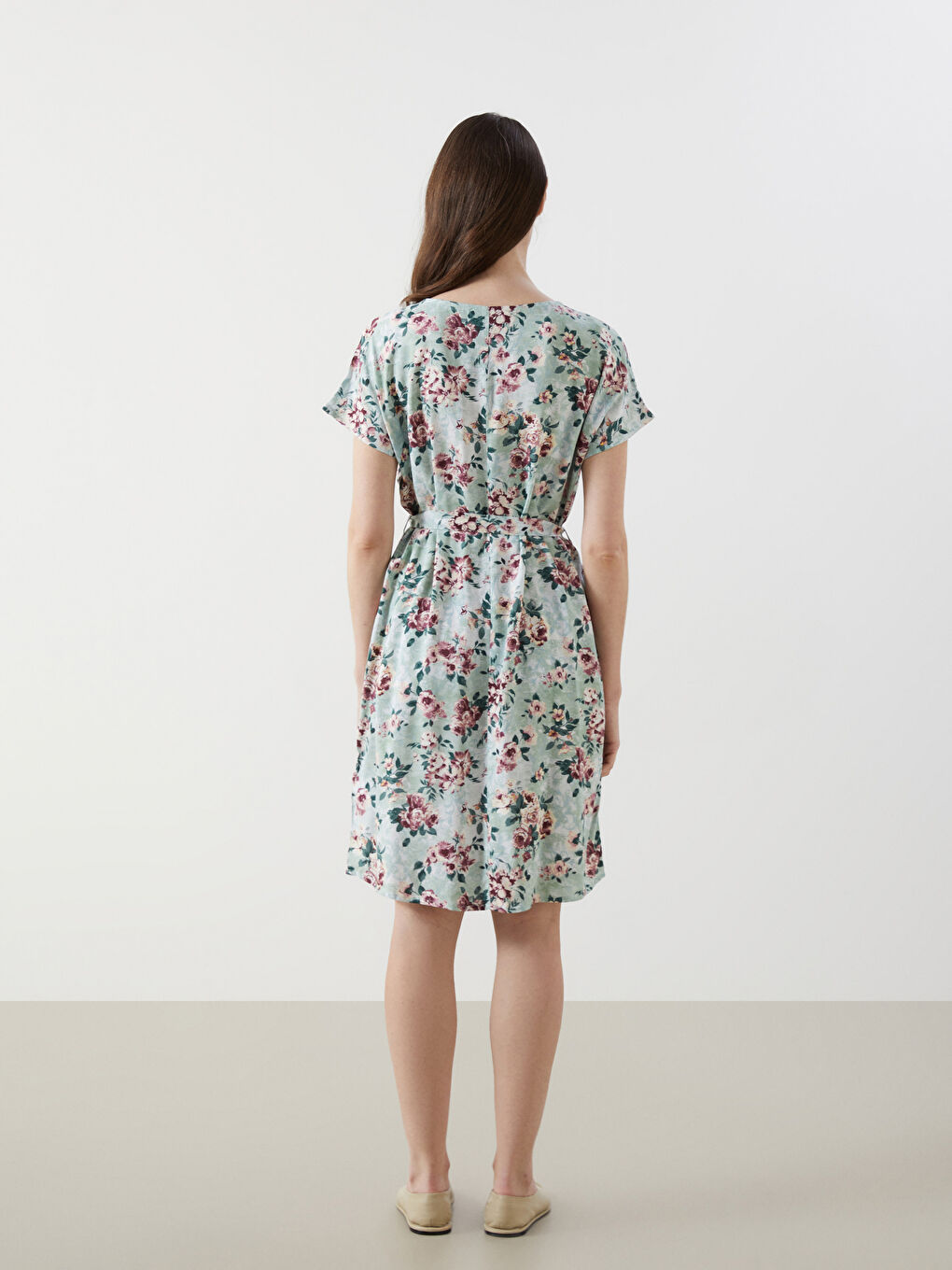 Crew Neck Floral Women's Mini Dress -S57272Z8-LRR