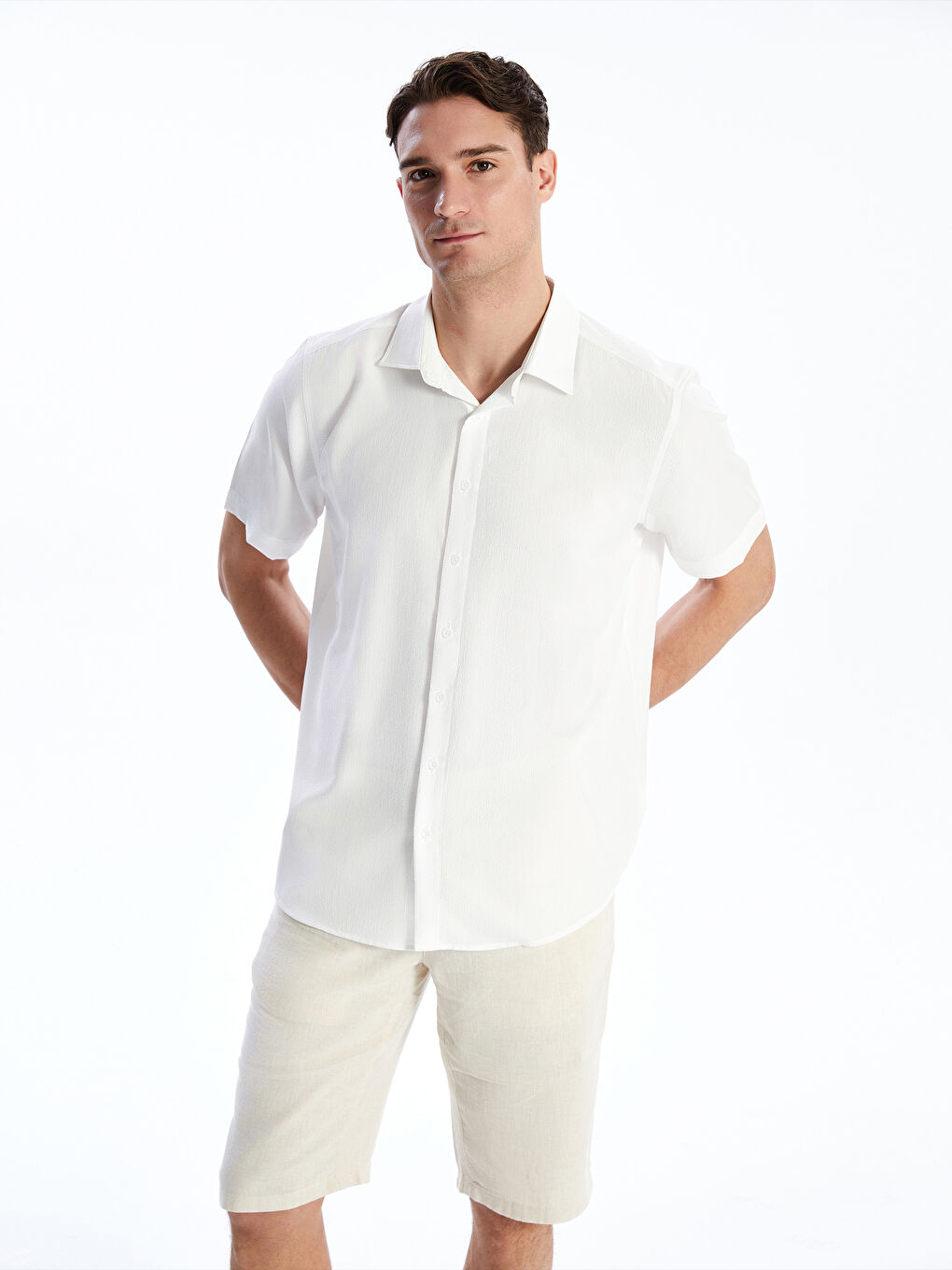 LCW Vision Regular Fit Short Sleeve Dobby Men's Shirt -S57290Z8-R9J